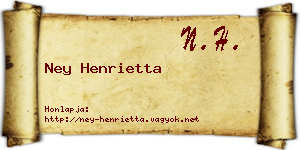 Ney Henrietta névjegykártya